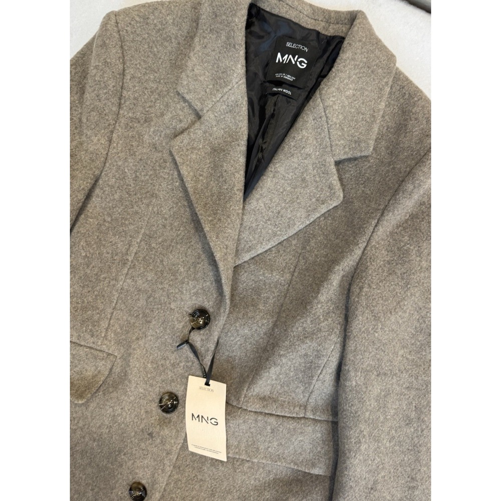 MANGO MNG Women's Wool Overcoat Medium Brown Size XS NEW - Picture 7 of 8